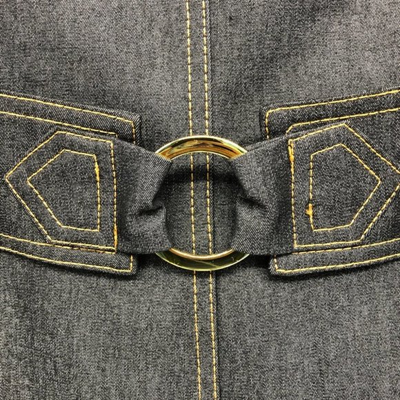 Women's Dark Blue Stylish Denim Blazer - Picture 14 of 15